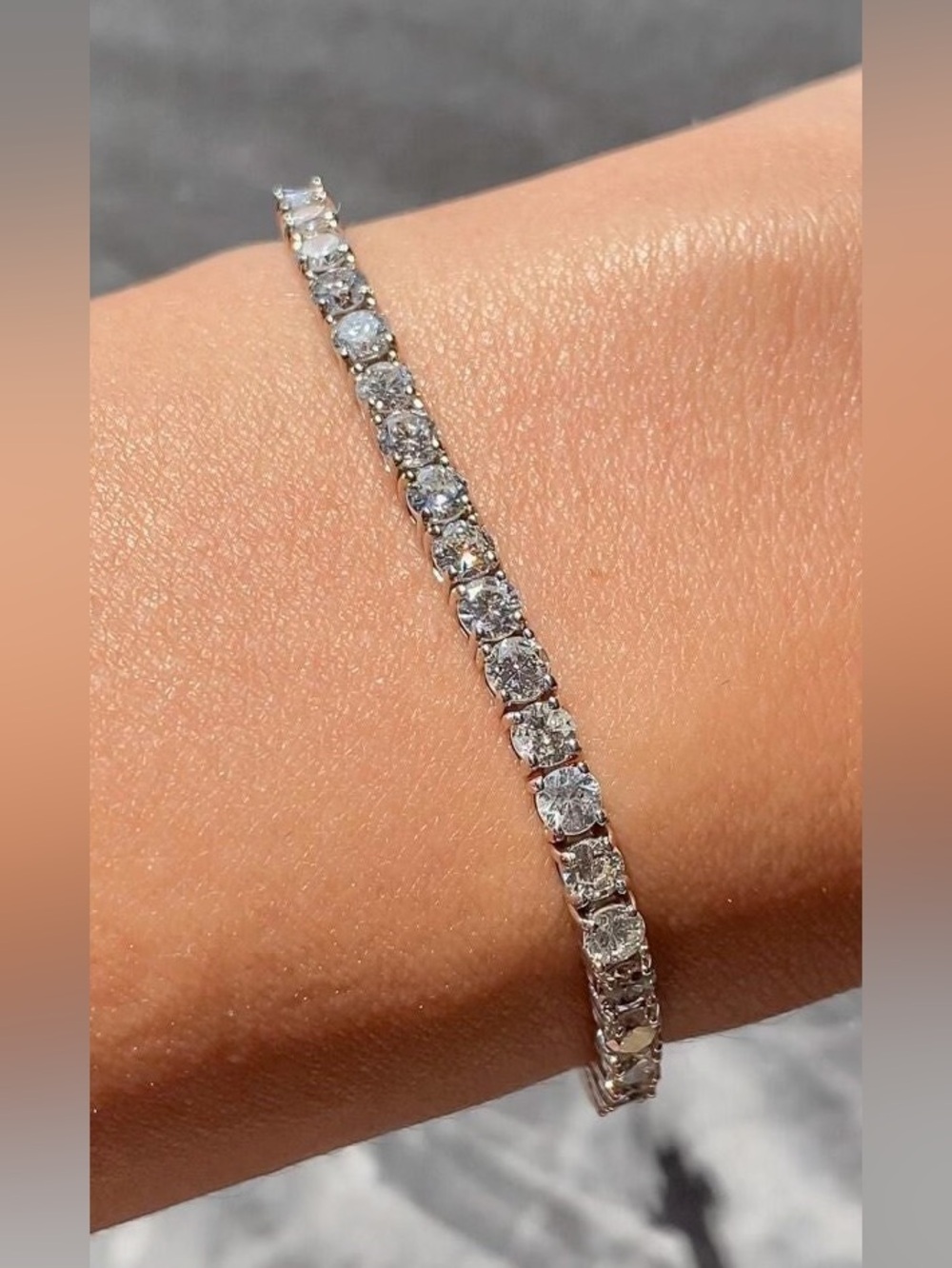Classic Silver Tennis Bracelet with Clear Crystals 925 sterling silver